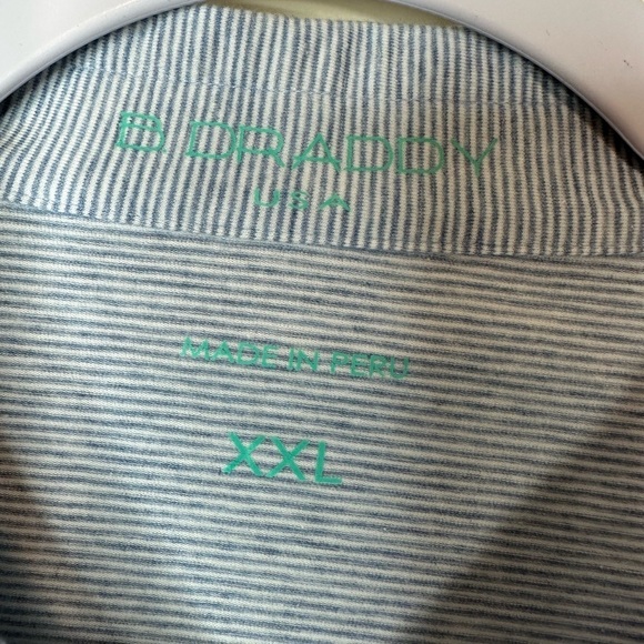 B Draddy Men’s Golf Short Sleeve Striped Polo Size XXL - Picture 2 of 5